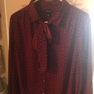 🔴 Lands End Blouse with Neck Tie